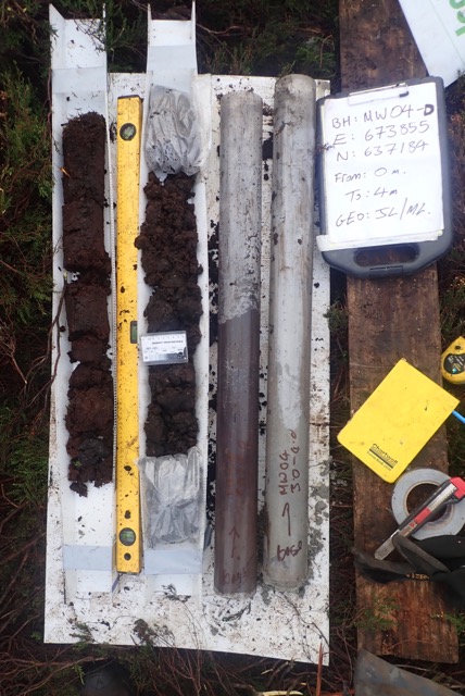 Preliminary Core Window sampling – Drummin Bog Project