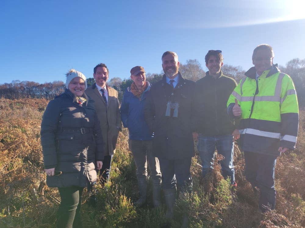Minister Chris O'Sullivan on Drummin Bog, County Carlow, 25 Nov 2025. Photo by Cathy Fitzgerald